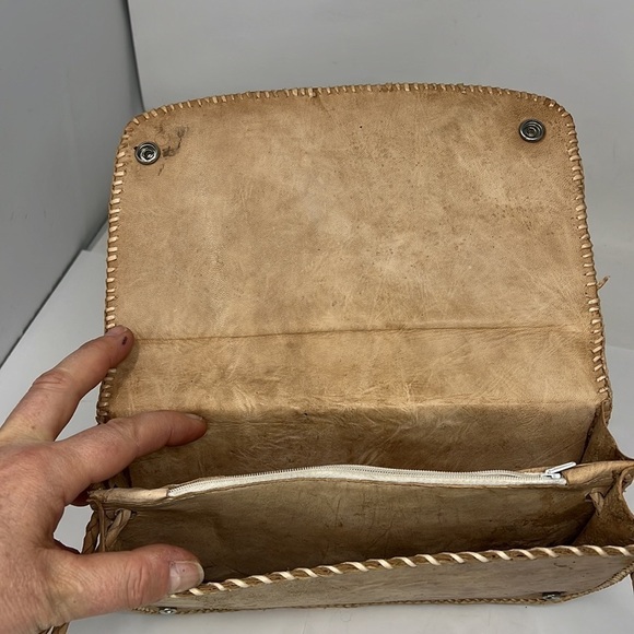 Vintage Python Snakeskin and Natural Leather Shoulder Bag - Picture 7 of 14